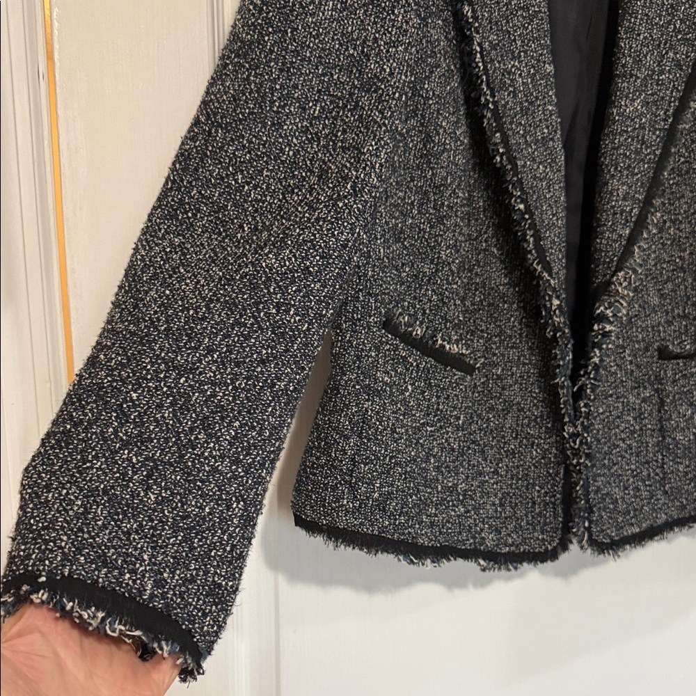 Anne Klein Black and Gray Tweed Blazer - Picture 4 of 16